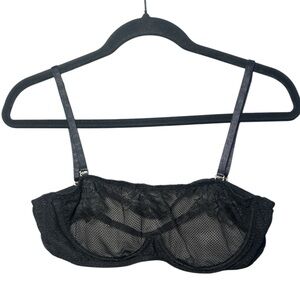 Gooseberry‎ Intimates Black Lace Underwire Bra Size L Sheer Mesh
